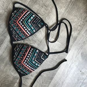 Black colorful bikini top